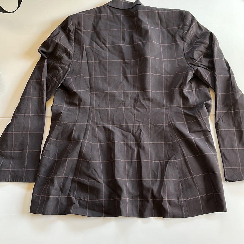 LIKE NEW - brown and pink window pane blazer - Picture 5 of 6